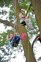 Tree climbing at Grafton's farmers market